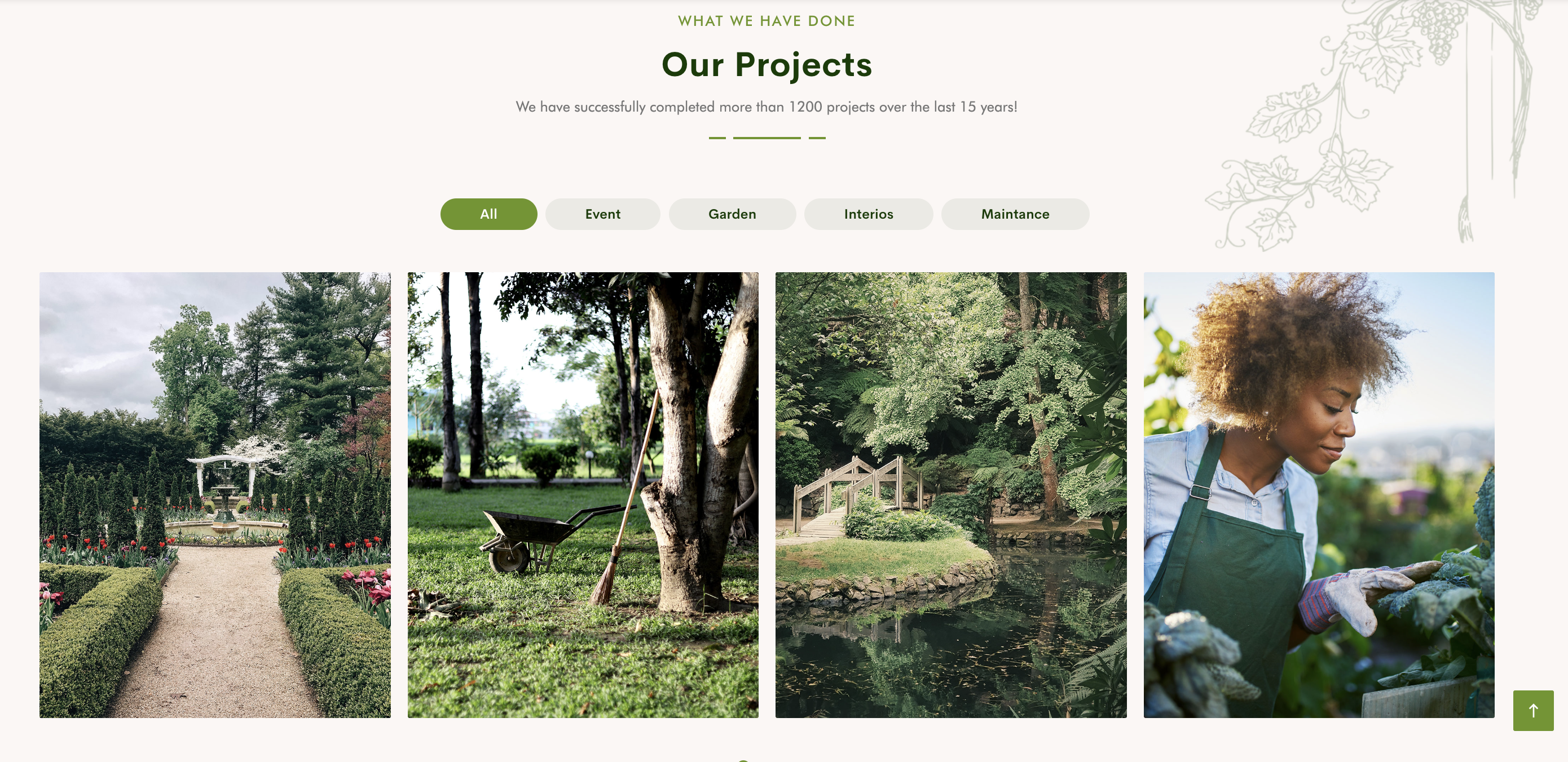 gallery section of a landscaping business website